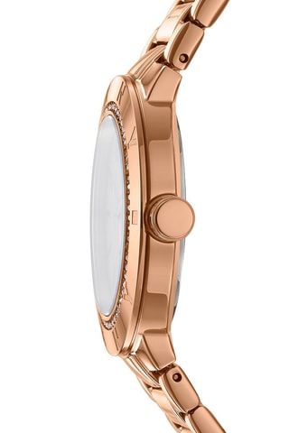 Montre à quartz en acier - Doré rose et blanc