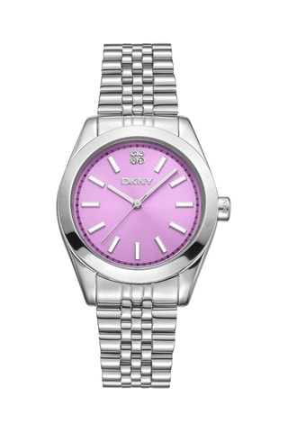 Montre à quartz en acier - Argenté et violet