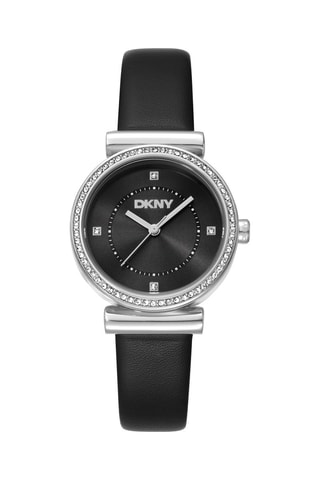 Montre à quartz en cuir - Noir et argenté
