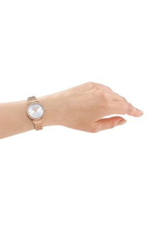 Montre à quartz en acier - Doré rose et argenté