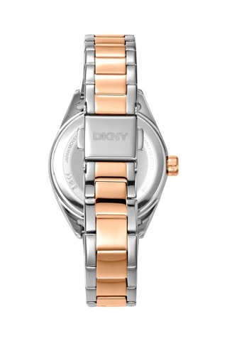 Montre à quartz en acier - Argenté et doré rose