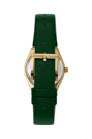 Montre à quartz en cuir - Vert et doré