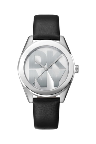 Montre à quartz en cuir - Noir et argenté