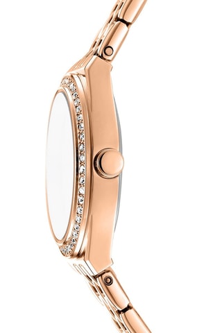 Montre à quartz en acier - Doré rose