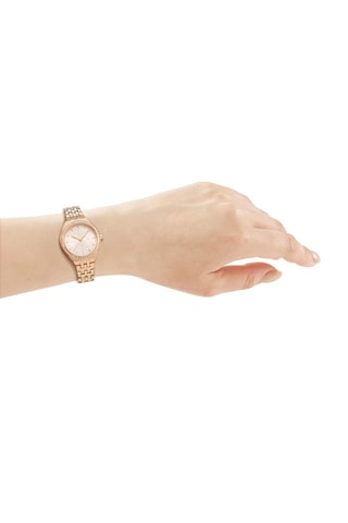 Montre à quartz en acier - Doré rose