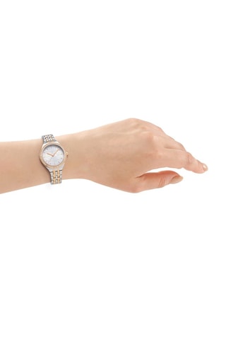 Montre à quartz en acier - Argenté et doré rose