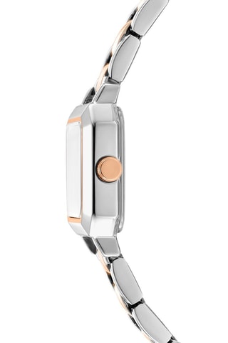 Montre à quartz en acier - Argenté et doré rose