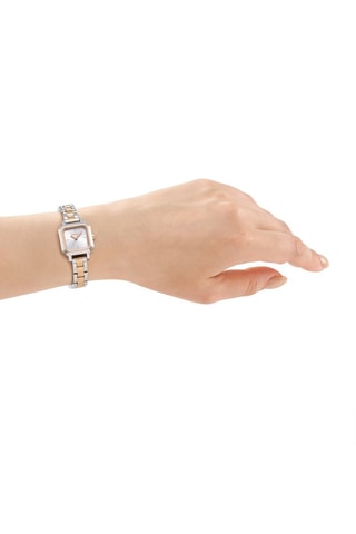 Montre à quartz en acier - Argenté et doré rose