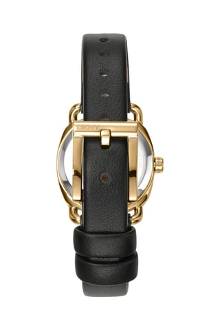 Montre à quartz en cuir - Noir et doré