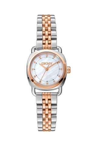 Montre à quartz en acier - Argenté et doré rose