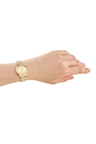 Montre à quartz en acier - Doré