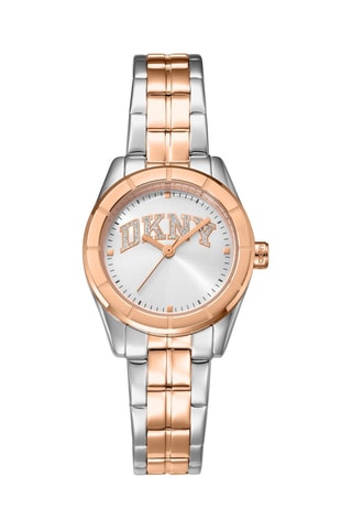 Montre à quartz en acier - Argenté et doré rose