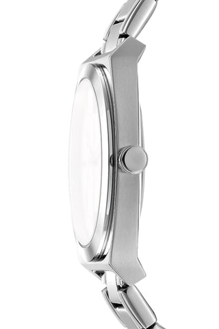 Montre à quartz en acier Logo - Argenté