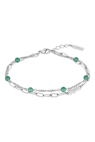 Bracelet - Plaqué or blanc et pierres naturelles
