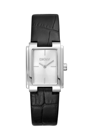 Montre à quartz en cuir - Noir et argenté