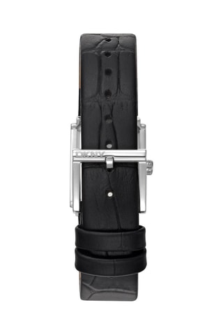 Montre à quartz en cuir - Noir et argenté