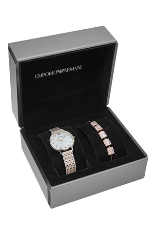 Coffret montre à quartz et bracelet en acier