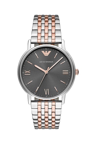 Montre à quartz en acier - Argenté et doré rose