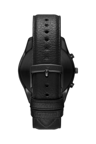 Montre à quartz en cuir - Chronographe - Noir