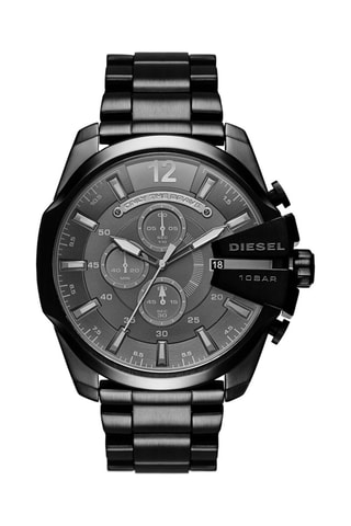 Montre à quartz en acier - Chronographe - Noir