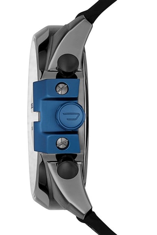 Montre à quartz en silicone et nylon - Chronographe - Noir et bleu