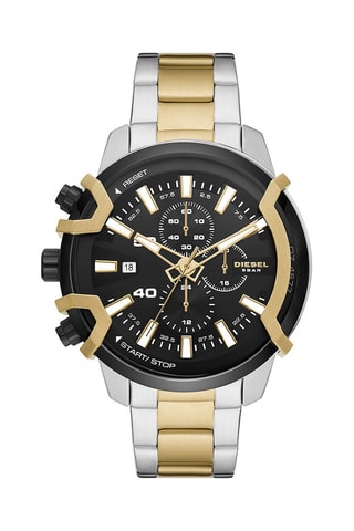 Montre à quartz en acier - Chronographe - Argenté et doré