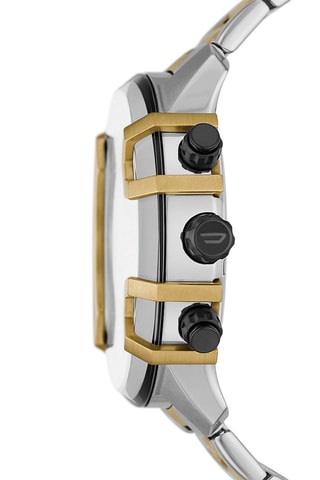 Montre à quartz en acier - Chronographe - Argenté et doré