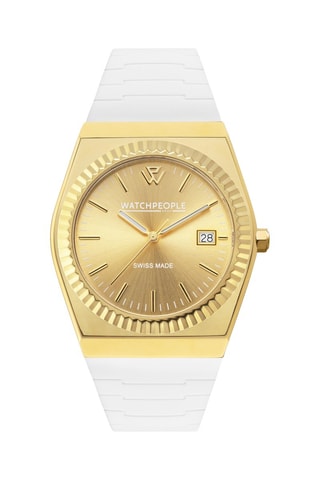 Montre en silicone - Blanc et doré
