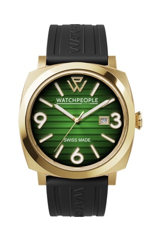 Montre à quartz en silicone - Noir et doré