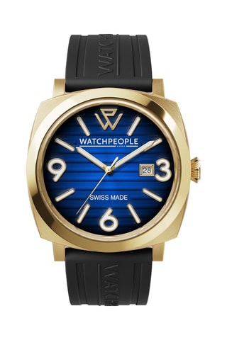Montre à quartz en silicone - Noir et doré