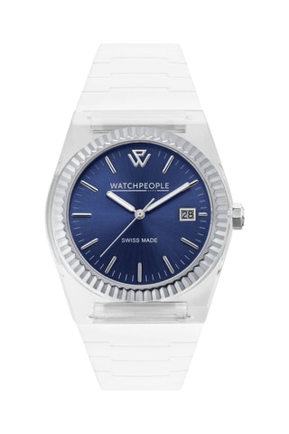 Montre à quartz en silicone WP1 - Blanc et argenté