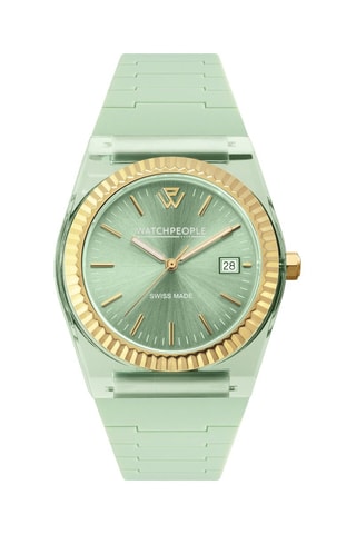 Montre à quartz en silicone WP1 - Vert d'eau et doré