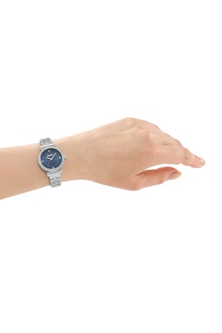 Montre à quartz en acier - Argenté et bleu