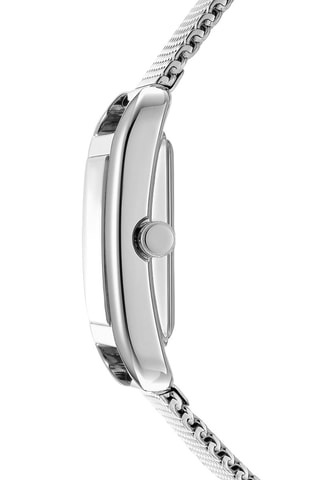 Montre à quartz en acier - Argenté et noir