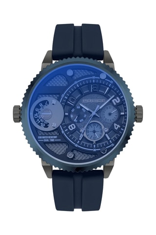 Montre à quartz en silicone - Bleu et noir