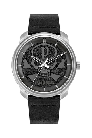 Montre à quartz en cuir Bleder - Noir et argenté