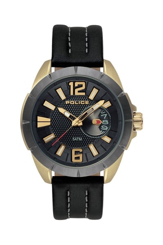 Montre à quartz en cuir - Noir