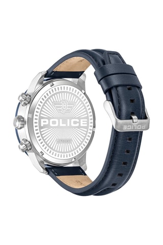 Montre à quartz en cuir - Bleu et noir