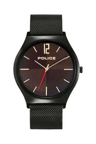 Montre à quartz en acier - Noir et marron