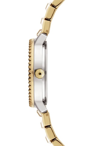 Montre à quartz en acier - Doré et blanc