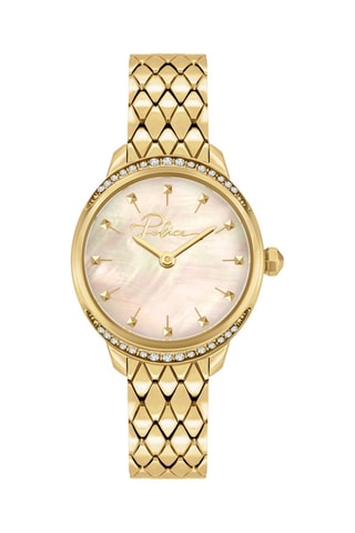 Montre à quartz en acier - Doré et blanc