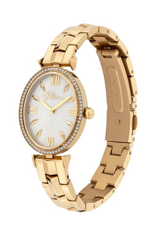 Montre à quartz en acier - Doré et blanc