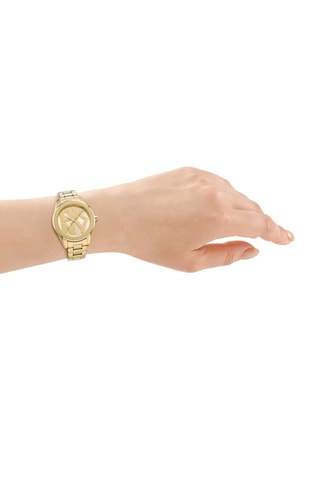 Montre à quartz en acier - Doré