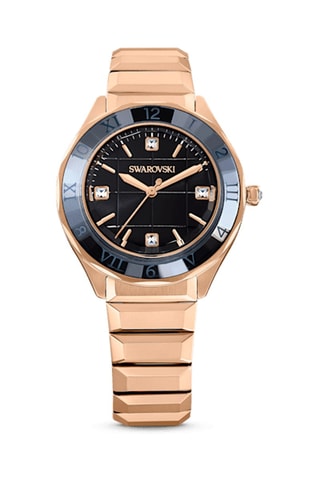 Montre à quartz en métal, plaqué or rose et
