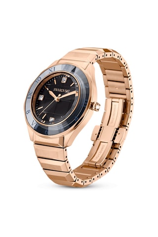 Montre à quartz en métal, plaqué or rose et
