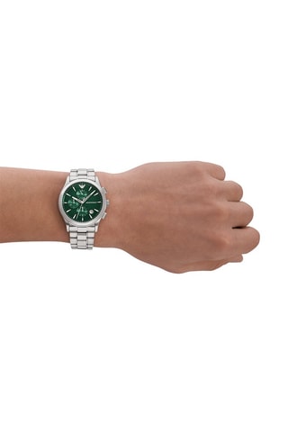 Montre à quartz en acier  - Chronographe - Argenté
