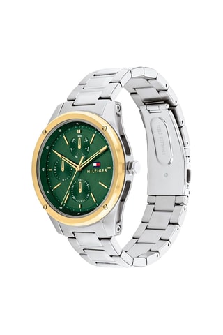 Montre à quartz en acier - Chronographe - Argenté et doré