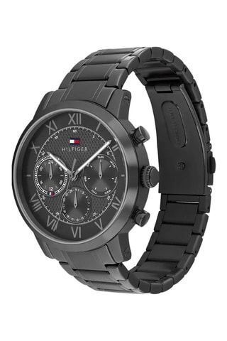 Montre à quartz en acier - Chronographe - Noir