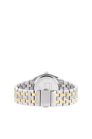 Montre à quartz en acier et plaqué ion gris