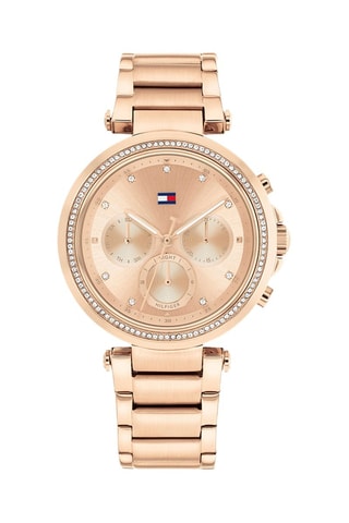 Montre à quartz en métal et plaqué ion - Chronographe
